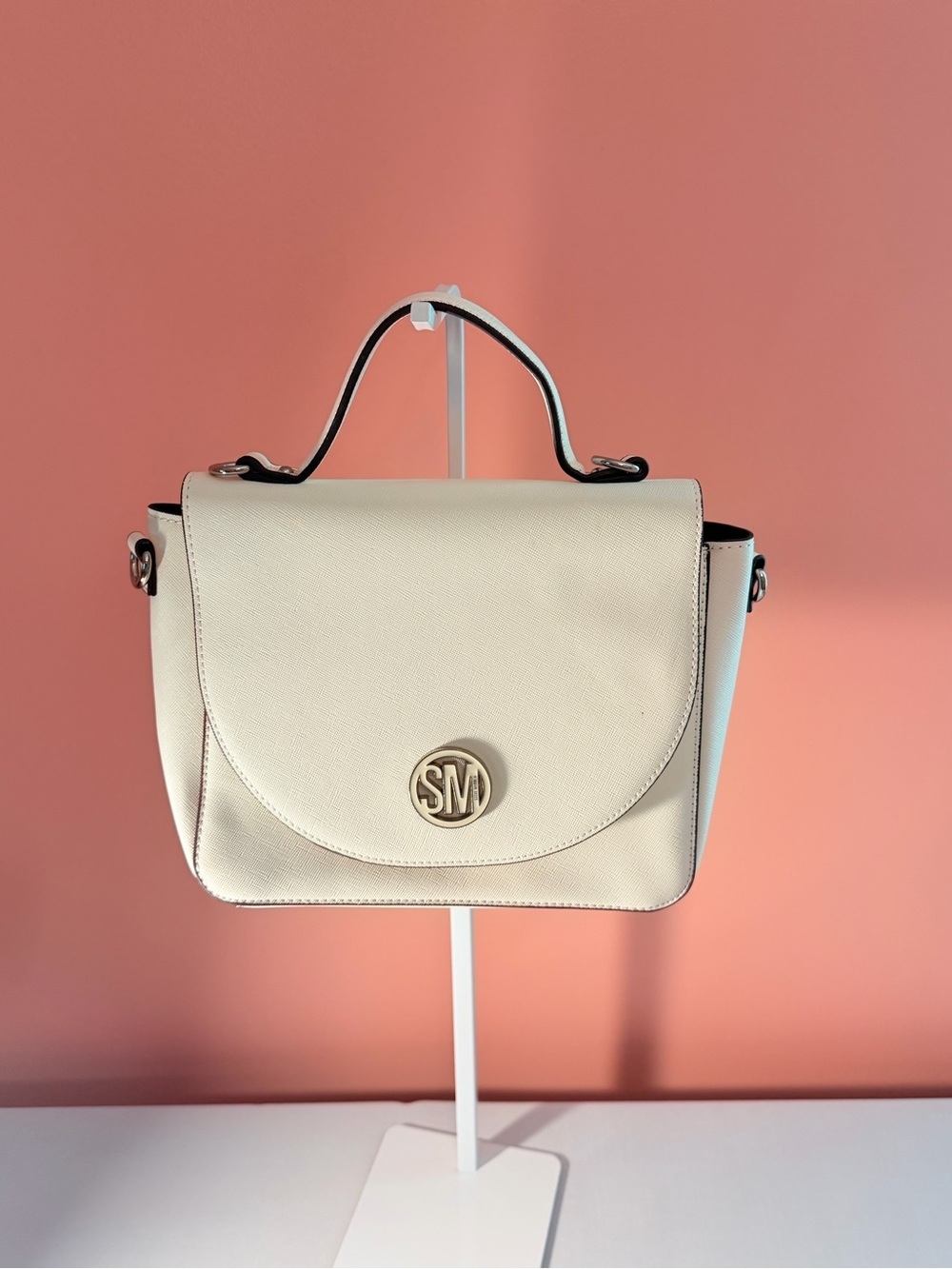 Steve Madden Cream Top-Handle Satchel Bag - Picture 4 of 5